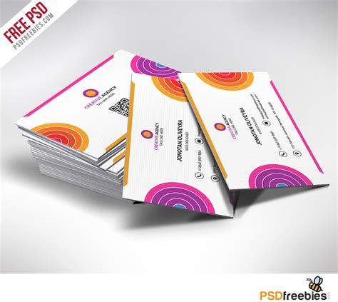 Creative And Colorful Business Card Free Psd | Psdfreebies Inside Unique Business Card Templates